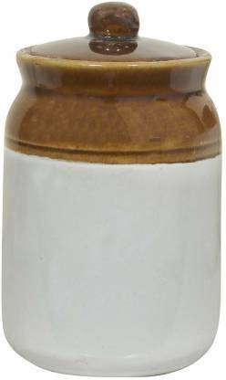 Sahebji Ceramic Barni Container 1Kg Ceramic/Stoneware martban - 1000 ml Ceramic Pickle Jar (White) - 1000 ml Ceramic Pickle Jar (Multicolor) - 1000 ml सिरेमिक अचार की बरनी