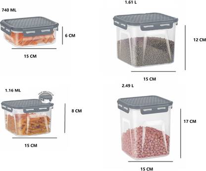 MILTON Plastic Utility Container  - 0.74 L, 1.16 L, 1.61 L, 2.4 ml