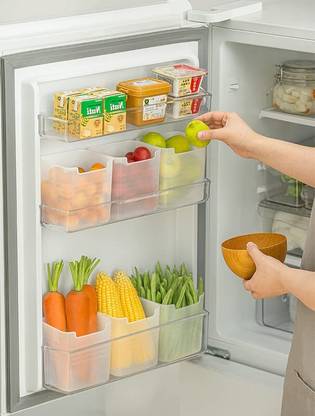 Shoperd Plastic fridge storage Space saving Refrigerator Side Door Organizer,Food Fresh Box Storage Basket