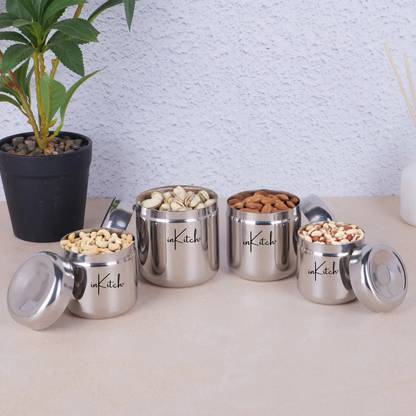 inKitch Stainless Steel, Silver, Steel Utility Container  - 125 ml, 160 ml, 200 ml, 280 ml