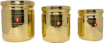 Rock Tawa Brass Cereal Dispenser  - 2000 ml, 1750 ml, 1000 ml