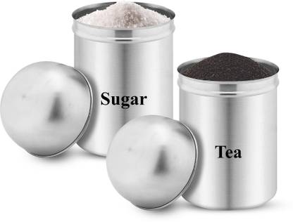 Dhara Stainless Steel Steel Tea Coffee & Sugar Container  - 700 ml