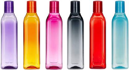 DM PLUS Plastic Water Bottles Rectangular Pattern Highly Durable PET Material 1000 ml Bottle
