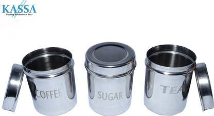 kassa Steel Tea Coffee & Sugar Container  - 250 ml