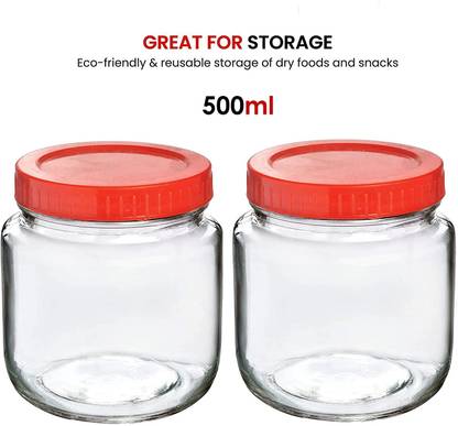 Coozico Glass Grocery Container  - 500 ml