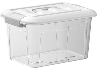 KREPS Clear Medium Secure-Lid Storage Bin(12L) Storage Box