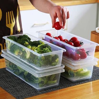 FosCadit Plastic Freezer Storage Containers for Fish, Meat, Vegetables, Fruits Fridge Door Shelf