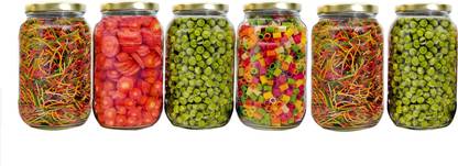 PANEL'S Air Tight Kitchen Glass Grocery Container (Pack of 6, Clear)  - 1100 ml काँच ग्रोसरी कंटेनर