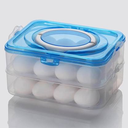 PAVITYAKSH EGG BOX 24 GRID 2 Layer 24 Grids Egg Storage Tray Box (24) Storage Box