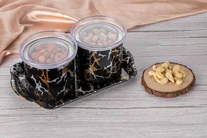 UNIQUEWELL Dry Fruit Containers with Lid & Serving Tray,Dry Fruit Box for Serving Sweets Tray, Container Serving Set