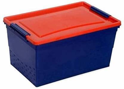 HomiQ Multipurpose Plastic Storage Container Box with Wheels 50 LTR Storage Box