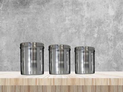 THEFLYFOUR Steel Grocery Container  - 500 ml, 400 ml, 300 ml