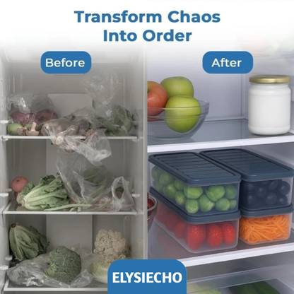 ELYSIECHO Plastic Fridge Container  - 1200 ml