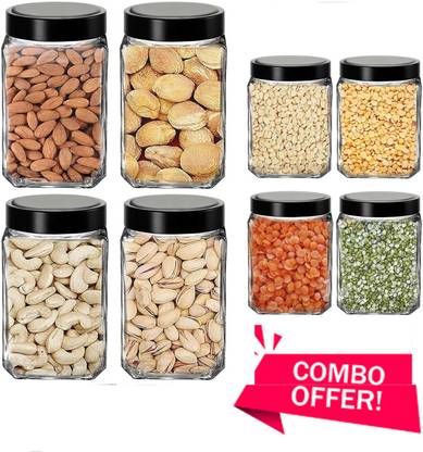 vency shoppy Glass Grocery Container  - 1000 ml