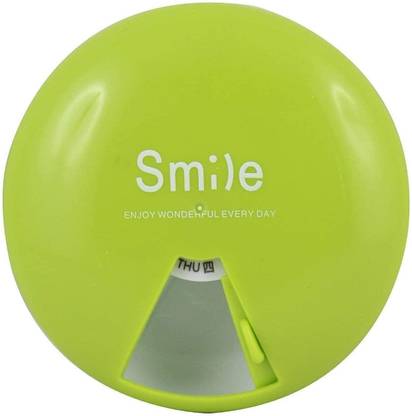 Wishbone SMILE PILL BOX Multifunctional Rotating Weekly 7 Slots Round Smile Pill Box MANUAL Tiered Shelf