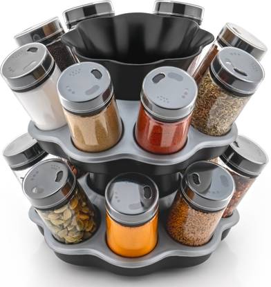 EXODUS Containers Kitchen Rack Plastic 360 DEGREE ROTATING SPICE RACK