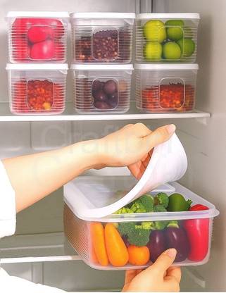 Craftbin Plastic Fridge Container  - 3000 ml, 350 ml