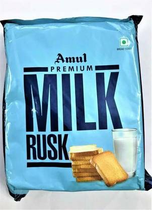 Amul MILK RUSK 200 Gm. (Pack of 2) Biscotti Biscuit