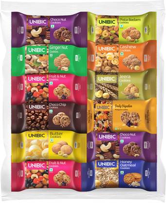 UNIBIC Assorted (Pack of 12) Cookies Biscuit