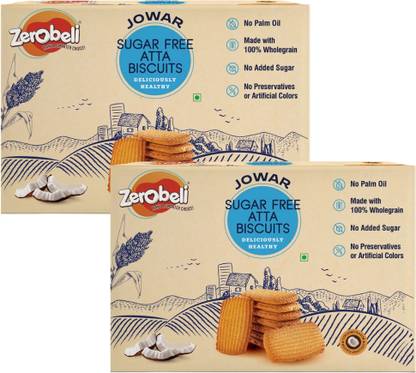 Zerobeli Sugar Free Jowar Atta Biscuit with Coconut Flavor | No Added Preservative Bakery Biscuit