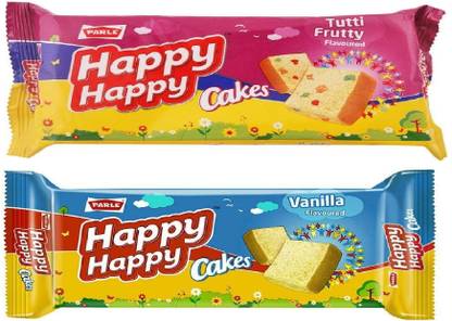 PARLE Happy Happy Tutti Frutty & Vanilla Cakes Plain Biscuit