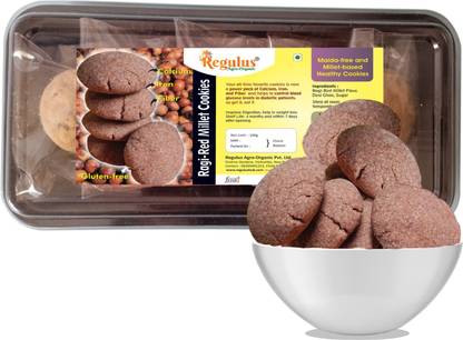 regulus Ragi-Red Millet Cookies |105gx3pack |100% Maida-free|Gluten-free Cookies Biscuit