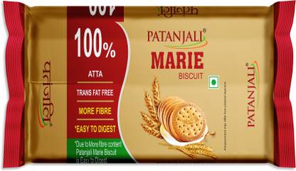 PATANJALI Whole Wheat Marie Biscuit, Delicious & Crunchy, High in Fibre Marie Biscuit