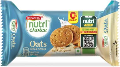 BRITANNIA Nutrichoice Oats Milk & Almond Cookies Biscuit