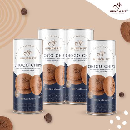 MUNCHFIT Healthy, Tasty & Crunchy Millet Choco Chip Cookies Cookies Biscuit