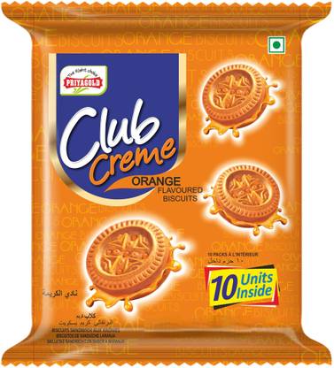 Priyagold Club Orange Flavoured Biscuits Cream Sandwich Biscuit