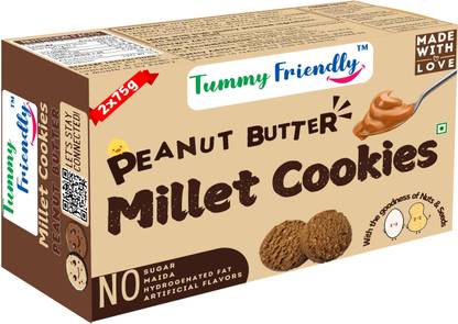 TummyFriendly Foods Ragi Millet Cookies- Peanut Butter . Healthy Biscuits for Kids, Babies & Adults Cookies Biscuit