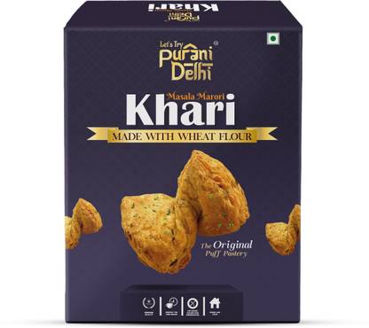 Let's Try Purani Delhi Masala Marori Khari - Made with Wheat Flour Cookies Biscuit