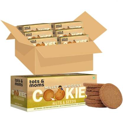 TOTS AND MOMS NO Maida NO Sugar - Nuts & Seeds Cookies | Millet & Jaggery Biscuits for Kids | Multi Grain Biscuit