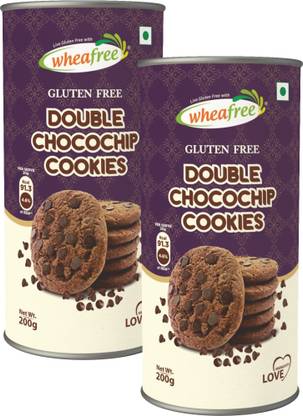 wheafree Double Chocochip Cookies - Gluten Free - (Pack of 2 - 200g each) Cookies Biscuit