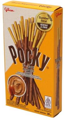 Pocky Biscuit Stick with Almond Flavor Chocolate Sticks Plain Biscuit