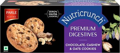 PARLE Nutricrunch Premium Digestive Choc Nut Oat Cookies Biscuit