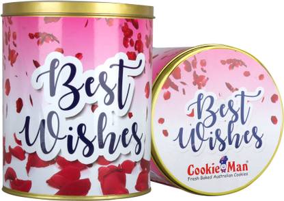 Cookieman Best Wishes Assorted Cookies Gift Pack Box | Assorted Cookies in Tin Box Cookies Biscuit