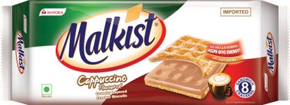 Malkist Cappuccino Flavoured (family pack) - 144g (Pack of 30) Cream Cracker Biscuit
