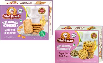 MidBreak Combo of No Sugar Atta & Multigrain Cookies Cookies Biscuit