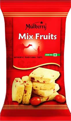Mulberry foods Handmade Traditional Pure Vegetarian Mix Fuits Cookies Pack of (28g x 12pcs) Cookies Biscuit