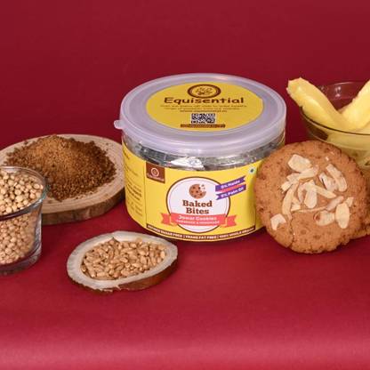 equisential Baked Bites Jowar Cookies | Jaggery | No Maida, Sugar, Palm Oil | 125g Cookies Biscuit