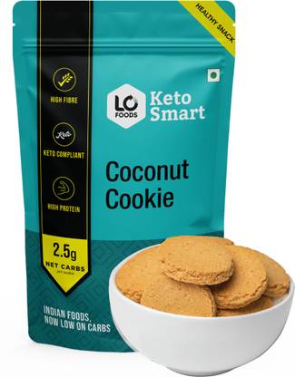 Lo! Foods Coconut Keto Biscuit | Zero Sugar free Keto Cookies | Low Carb Keto Snacks Digestive Biscuit
