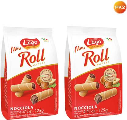 Paradise Gastone Lago Mini Roll Wafers Nocciola With Hazelnut Cream Cookies Biscuit