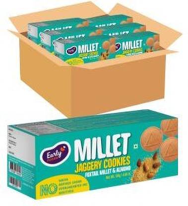 Early Foods Pack of 6 - Foxtail Millet & Almond Jaggery Cookies Cookies Biscuit