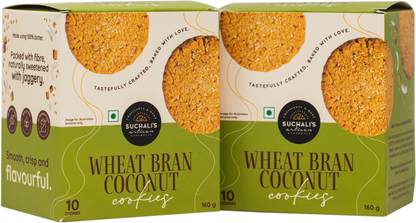 Blue Tokai Coffee Roasters Suchali's Artisan Wheat Bran Coconut Cookies |10 Cookies In Each Pack|Combo Of 2 Cookies Biscuit