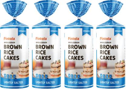 Pintola Organic Wholegrain Brown Rice Cakes (All Natural, Lightly Salted) High Fiber High Fiber Biscuit