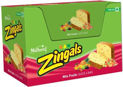 Mulberry foods Mulberry Zingals Sliced Cake Mix Fruits 55gX12 (660g) Pack Cookie Cake Biscuit