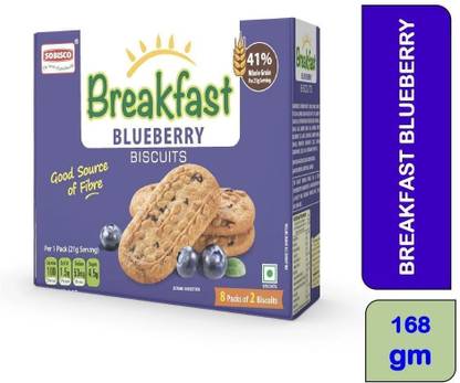 SOBISCO Breakfast Blueberry Biscuits Good Source of Fiber Digestive Biscuit
