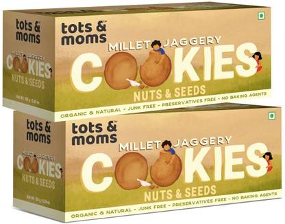 TOTS AND MOMS Healthy & Nutritional Millet & Jaggery Cookies|Nuts & Seeds Multi Grain Biscuit