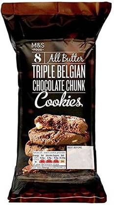 Mark & Spencer 8 All Butter Triple Belgian Chocolate Chunk Cookies Biscuit